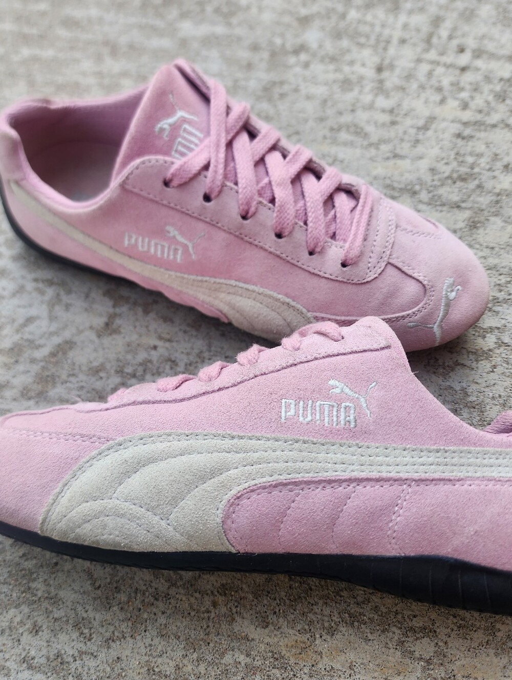 PUMA Women's Speedcat OG Baby Pink Suede Classic Sneaker, Sz 6